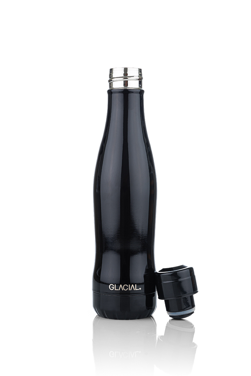 Water Bottle Covered Black 400ml