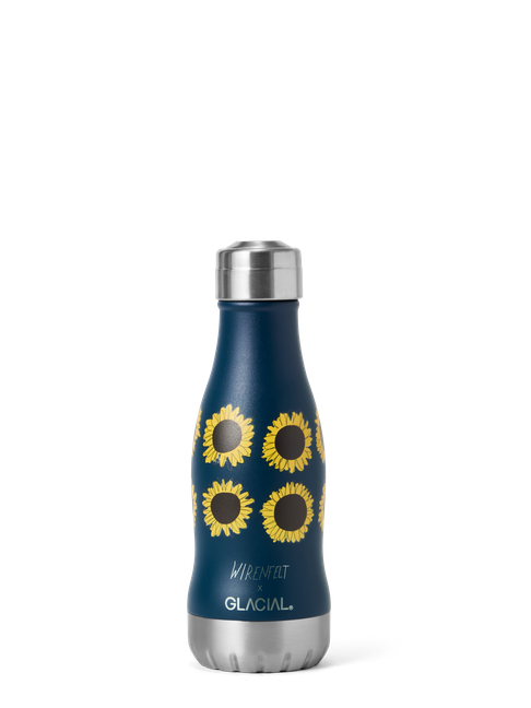 Water Bottle Flower Power Navy 280ml