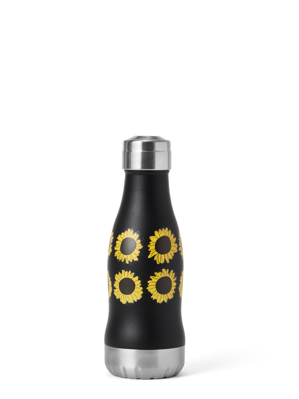 Water Bottle Flower Power Black 280ml